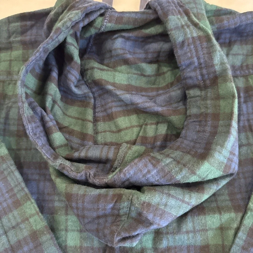 L.L. Bean Scotch Plaid Traditional Fit Flannel  Unisex M Blue/Green Pullover